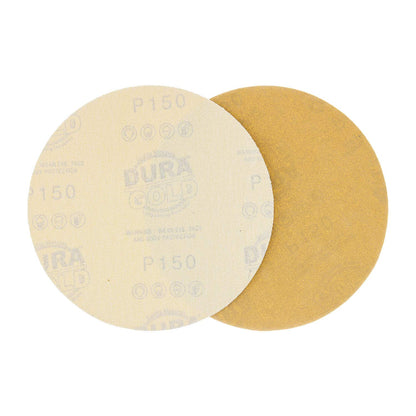 - Premium - 150 Grit 6" Gold Hook & Loop No Hole Sanding Discs for DA Sanders - Box of 50 Sandpaper Finishing Discs for Automotive and Woodworking