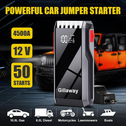 012 Jump Starter Battery Pack, 4500A Peak Car Battery Charger Jump Starter for up to 10.0L Gas or 8.0L Diesel Engine,12V Car Jumper Starter Portable with Full LCD Screen