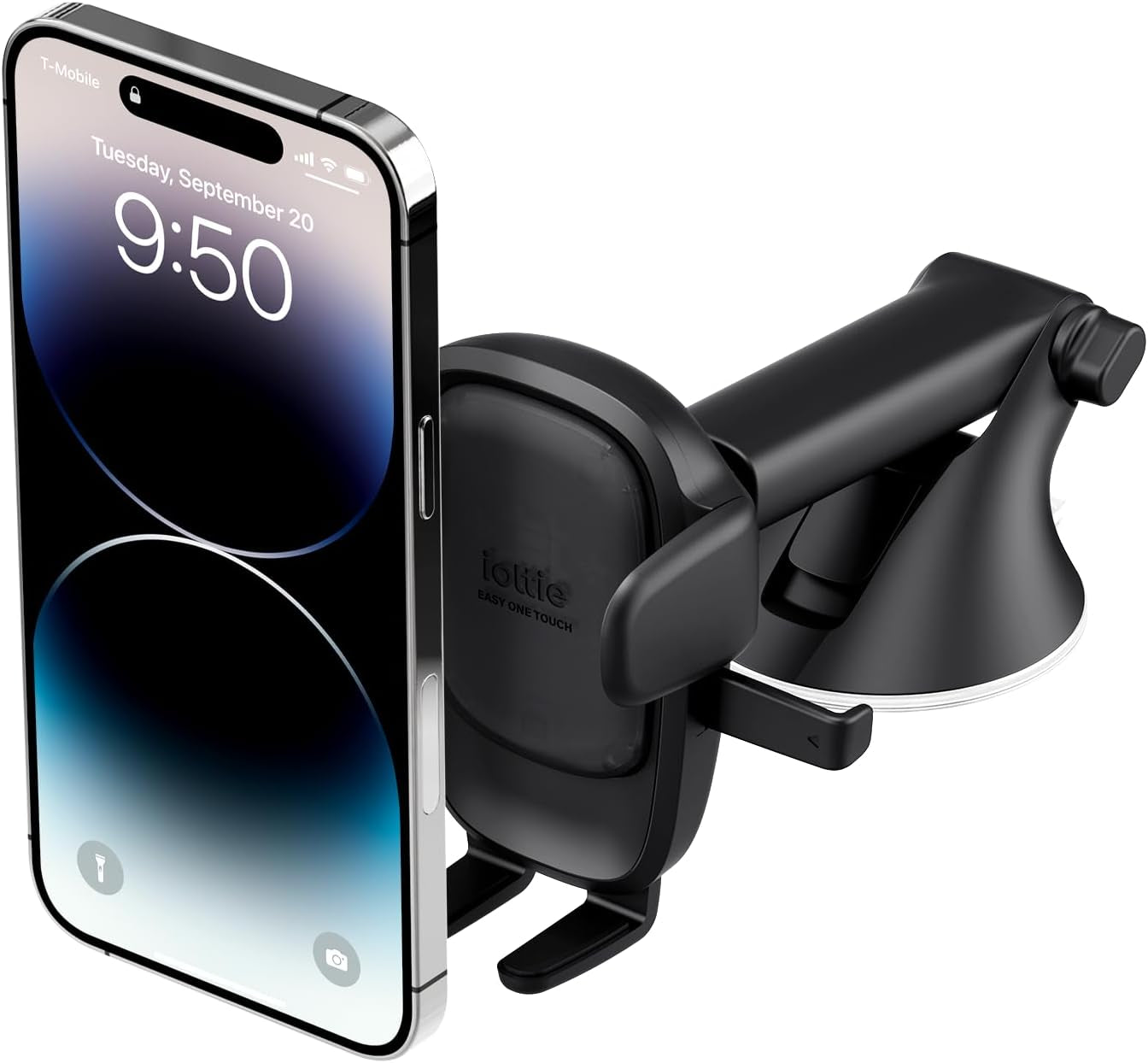 Easy One Touch 6 Universal Car Mount Dashboard & Windshield Suction Cup Phone Holder for Iphone Samsung, Google, All Smartphones