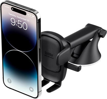 Easy One Touch 6 Universal Car Mount Dashboard & Windshield Suction Cup Phone Holder for Iphone Samsung, Google, All Smartphones