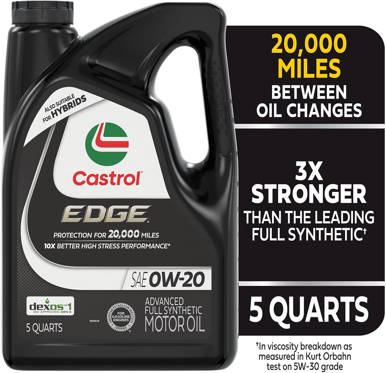 Edge 0W-20 Advanced Full Synthetic Motor Oil, 5 Quarts