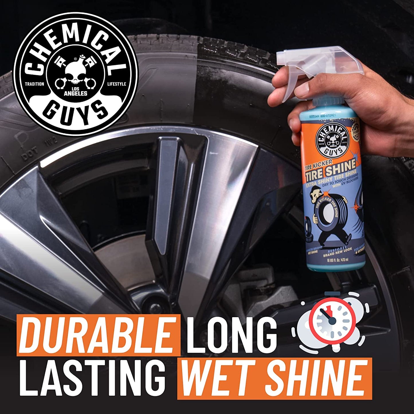 TVD11316 Tire Kicker Sprayable Extra Glossy Tire Shine (Works on Rubber, Vinyl & Plastic) Safe for Cars, Trucks, Motorcycles, Rvs & More, 16 Fl Oz