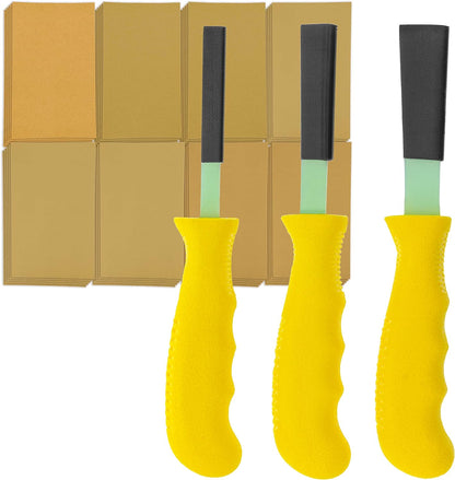 Sanding Stick Kit with Ergo Handle Yellow Flat with 40 Sheet Sandpaper Starter Kit