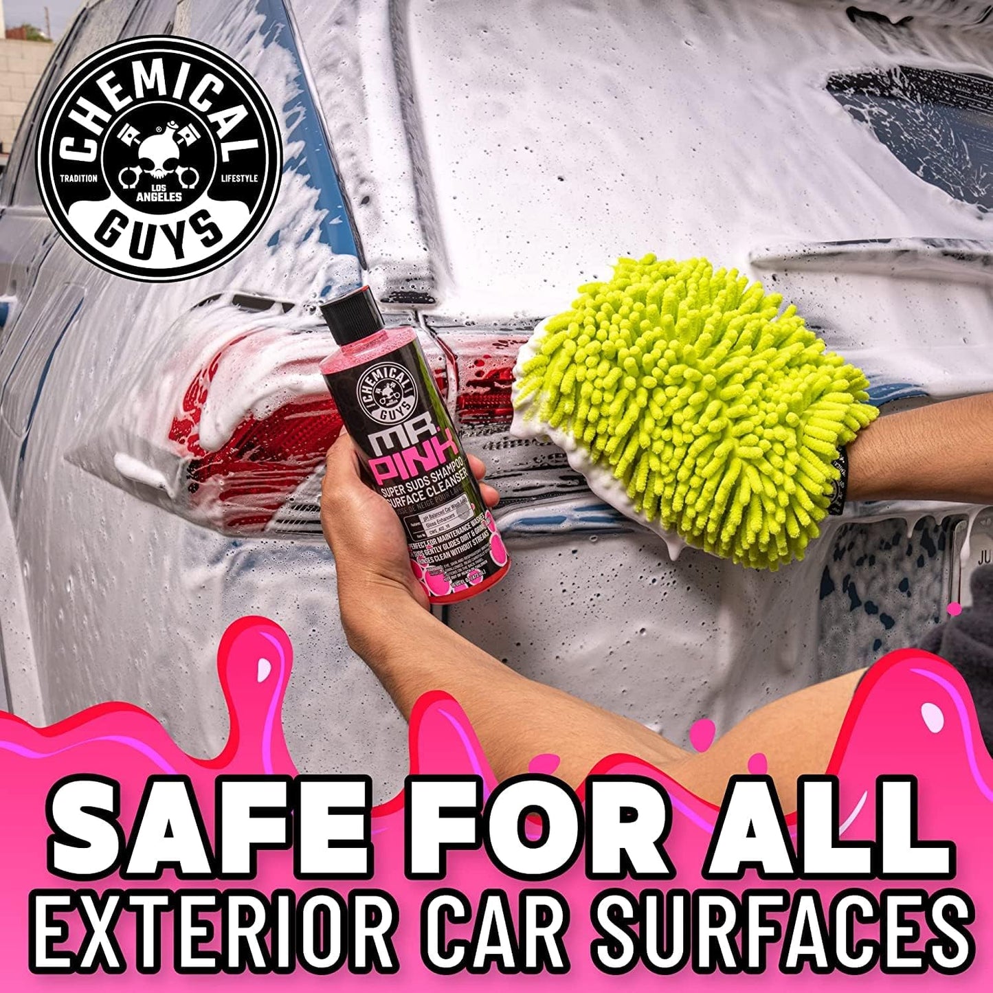 CWS_402_16 Mr. Pink Foaming Car Wash Soap (Works with Foam Cannons, Foam Guns or Bucket Washes) Safe for Cars, Trucks, Motorcycles, Rvs & More, 16 Fl Oz, Candy Scent