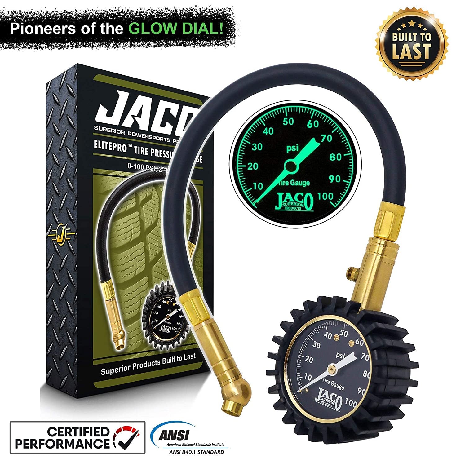 JACO Elitepro Tire Pressure Gauge - 100 PSI