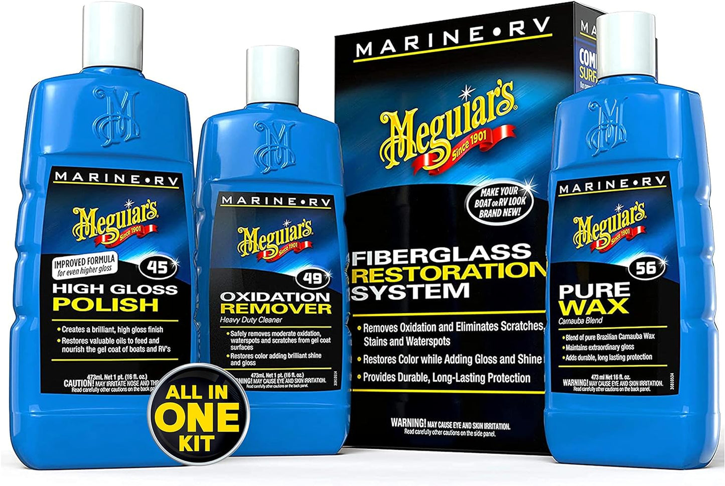 M4965 Marine/Rv Fiberglass Restoration System - RV and Boat Gel Coat Restoration for Professional Results - Enhance Your Boat'S Appearance and Increase Your Boat'S Value