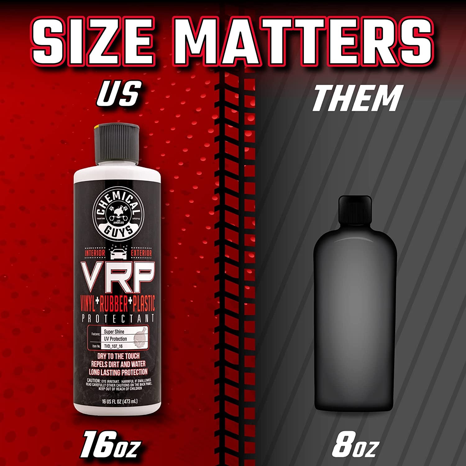 TVD_107_16 VRP Vinyl, Rubber and Plastic Non-Greasy Dry-To-The-Touch Long Lasting Super Shine Dressing for Tires, Trim and More, Safe for Cars, Trucks, Suvs, Rvs & More, 16 Fl Oz