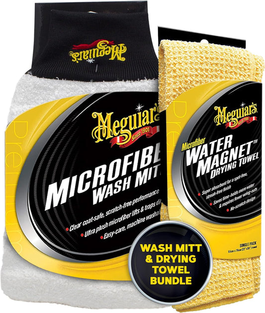 Wash and Dry Bundle, Car Cleaning Cloth for Ultimate Absorption, Featuring Our Water Magnet Microfiber Drying Towel, Premium Car Wash Microfiber Towel, Microfiber Wash Mitt