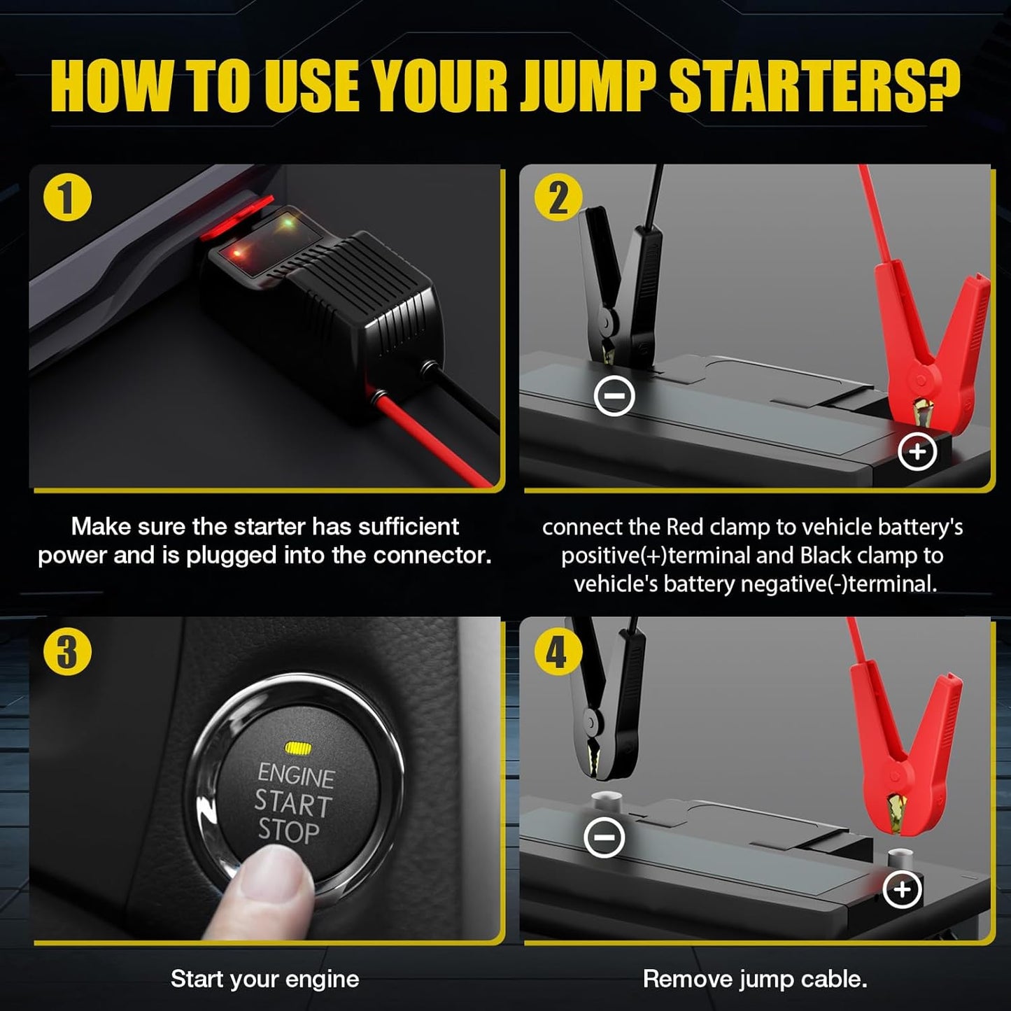 012 Jump Starter Battery Pack, 4500A Peak Car Battery Charger Jump Starter for up to 10.0L Gas or 8.0L Diesel Engine,12V Car Jumper Starter Portable with Full LCD Screen