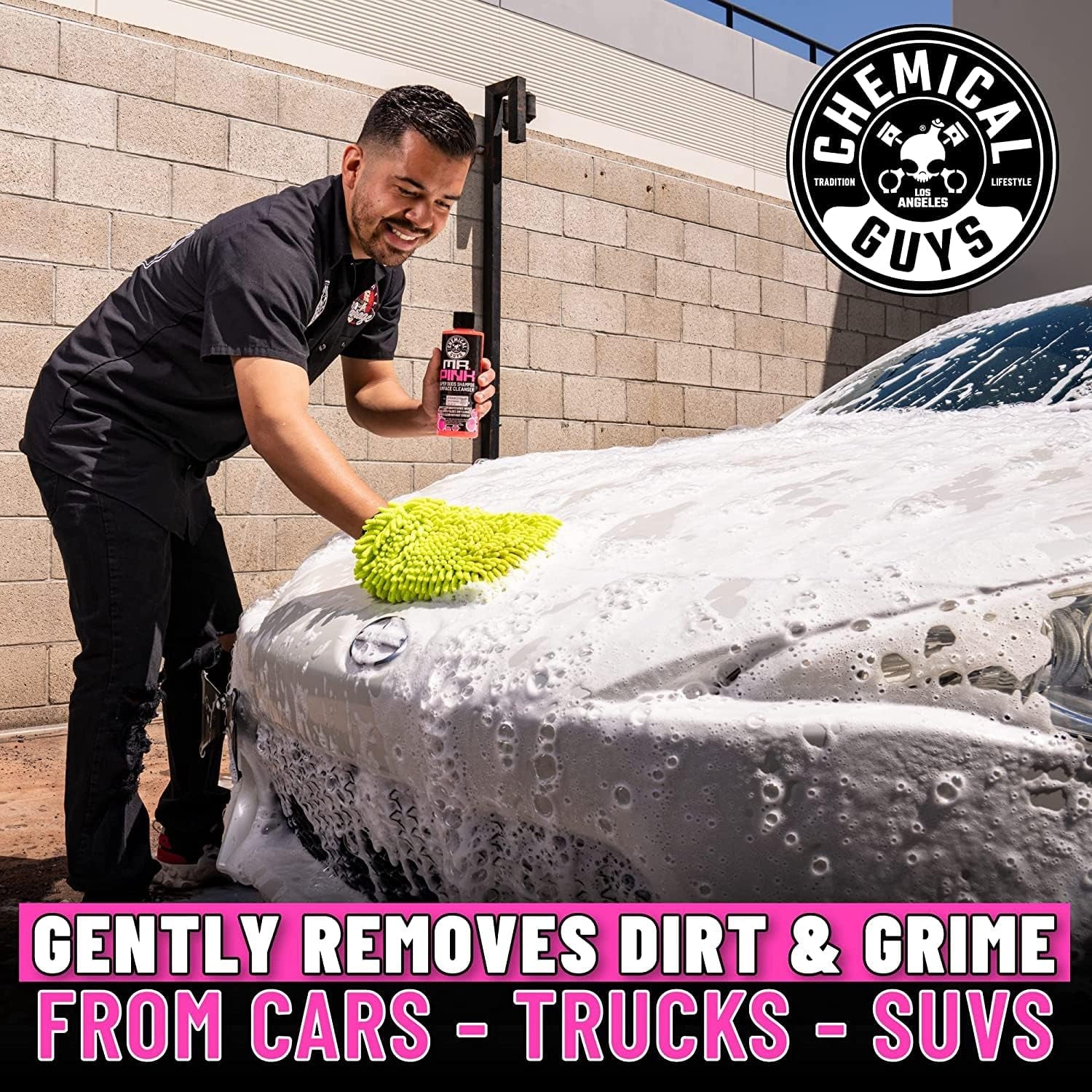 CWS_402_16 Mr. Pink Foaming Car Wash Soap (Works with Foam Cannons, Foam Guns or Bucket Washes) Safe for Cars, Trucks, Motorcycles, Rvs & More, 16 Fl Oz, Candy Scent