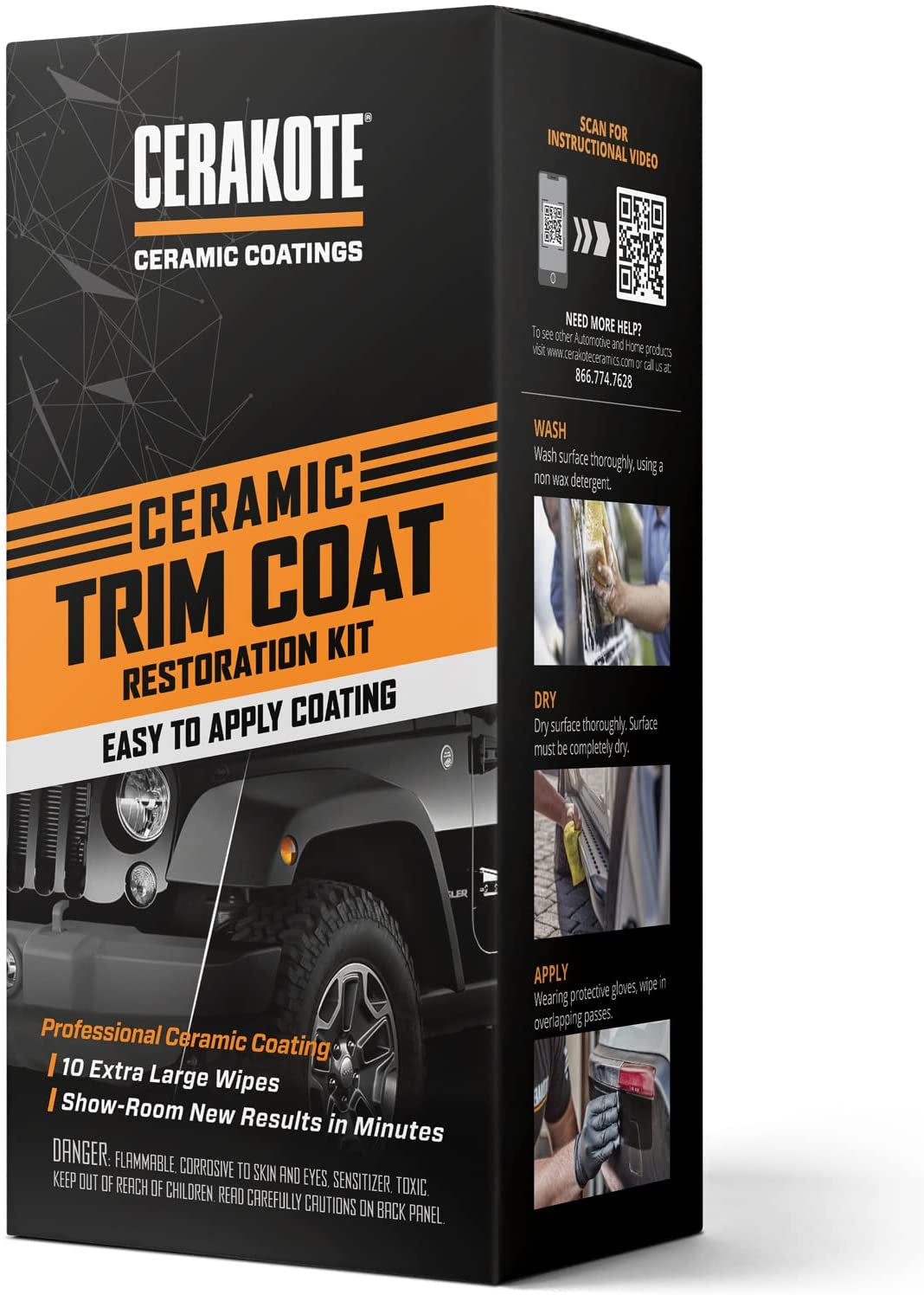 ® Ceramic Trim Coat Kit - Quick Plastic Trim Restorer - Ceramic Coating Black Trim Restoration to Last over 200 Washes – a Ceramic Coating, Not a Dressing