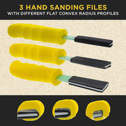 Sanding Stick Kit with Ergo Handle Yellow Flat with 40 Sheet Sandpaper Starter Kit