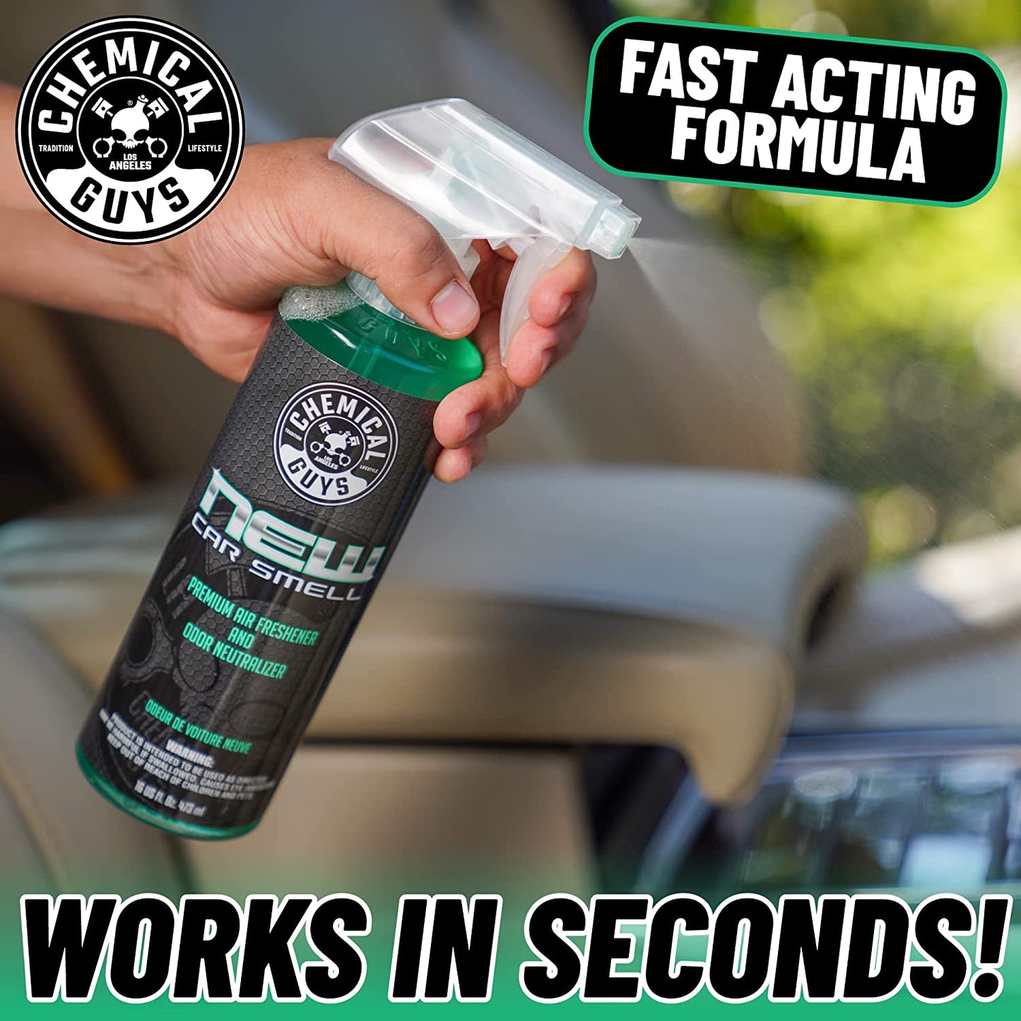 AIR_101_16 New Car Smell Premium Air Freshener and Odor Eliminator, Long-Lasting Scent, Great for Cars, Trucks, Suvs, Rvs & More, 16 Fl Oz