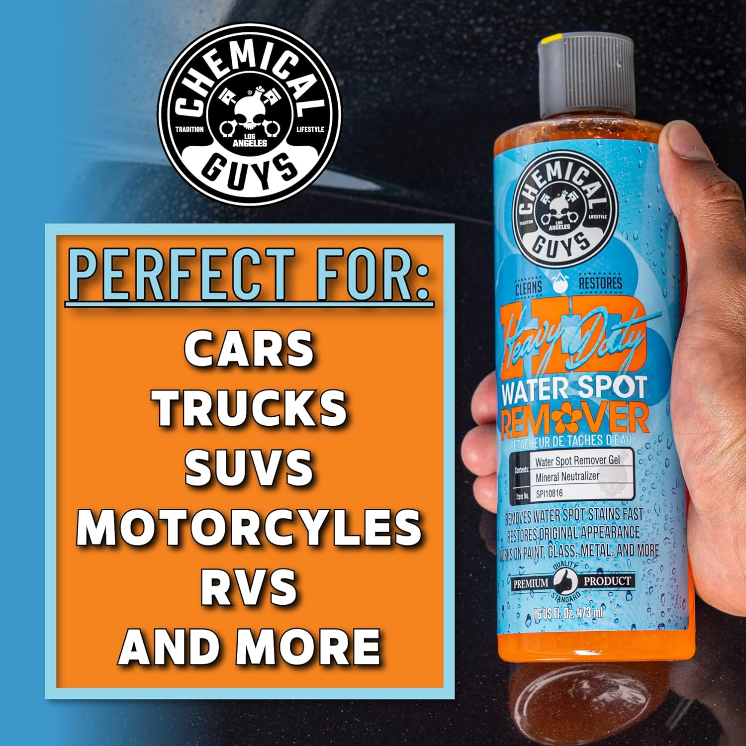 Heavy Duty Water Spot Remover, Safe for Cars, Trucks, Motorcycles, Rvs & More, 16 Fl Oz