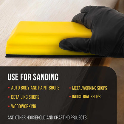 Pro Series Rectangle 7-3/4" X 2-3/4" Hand Sanding Block Adaptor Sheets to Convert Hook & Loop Sanding Block Pads to PSA Sticky Pads, 2 Sheet Pack (Sanding Blocks Not Included)