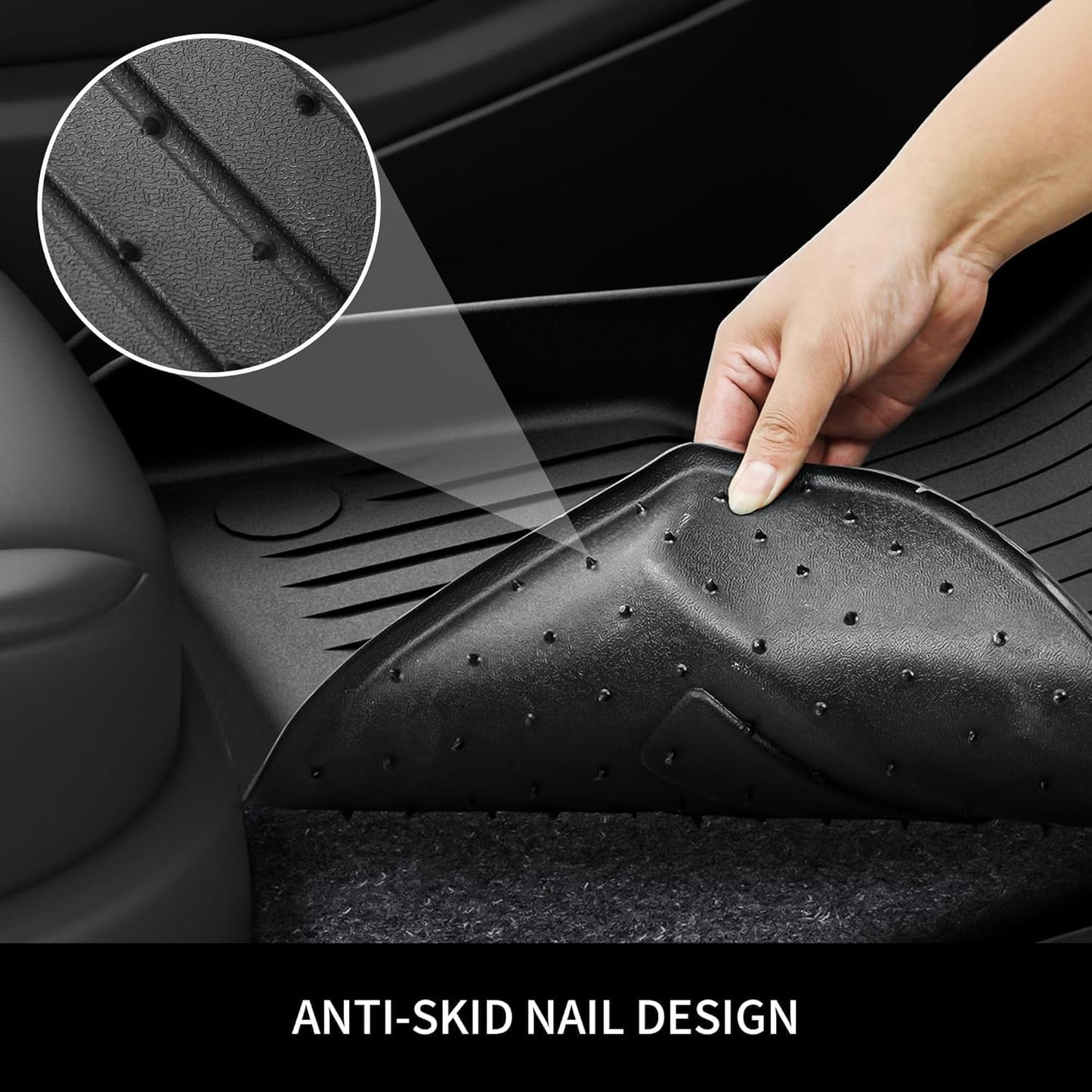 Floor Mats for Tesla Model Y 2024 2023-2020 Custom Fit All Weather Durable TPE Automotive Interior Cargo Liners Trunk Mats Accessories for Model Y 5-Seat (NOT Fit 7-Seat) 6 Pcs Mats Set