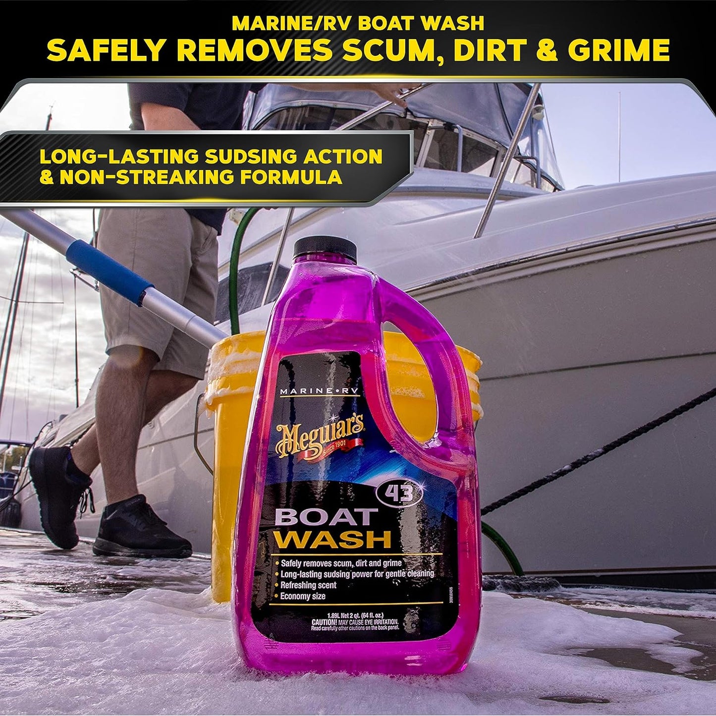 Meguiar’S Boat/Rv Starter Kit - Detailing for Pro RV and Boat Detailing - Wash Acts as a Gelcoat Cleaner, Synthetic Wax for Long-Lasting Protection with UV Protection - Includes Detailing Accessories