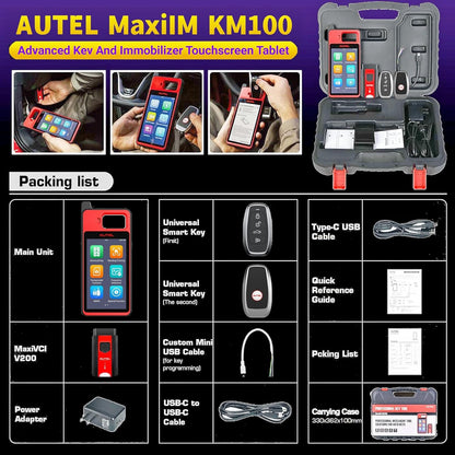 Maxiim KM100 Key Fob Programming Tool, Lifetime Free Updates, Lite of IM508 S IM608 PRO, 60S Key Generation, OBD IMMO Learning on 99% Cars, Built-In APB112, 2PCS Ikeys