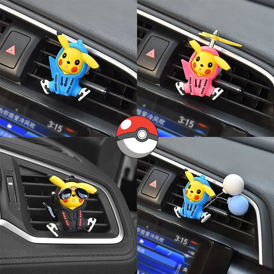 Pokemon Pikachu Car Aromatherapy Clip Cute Anime Doll Car