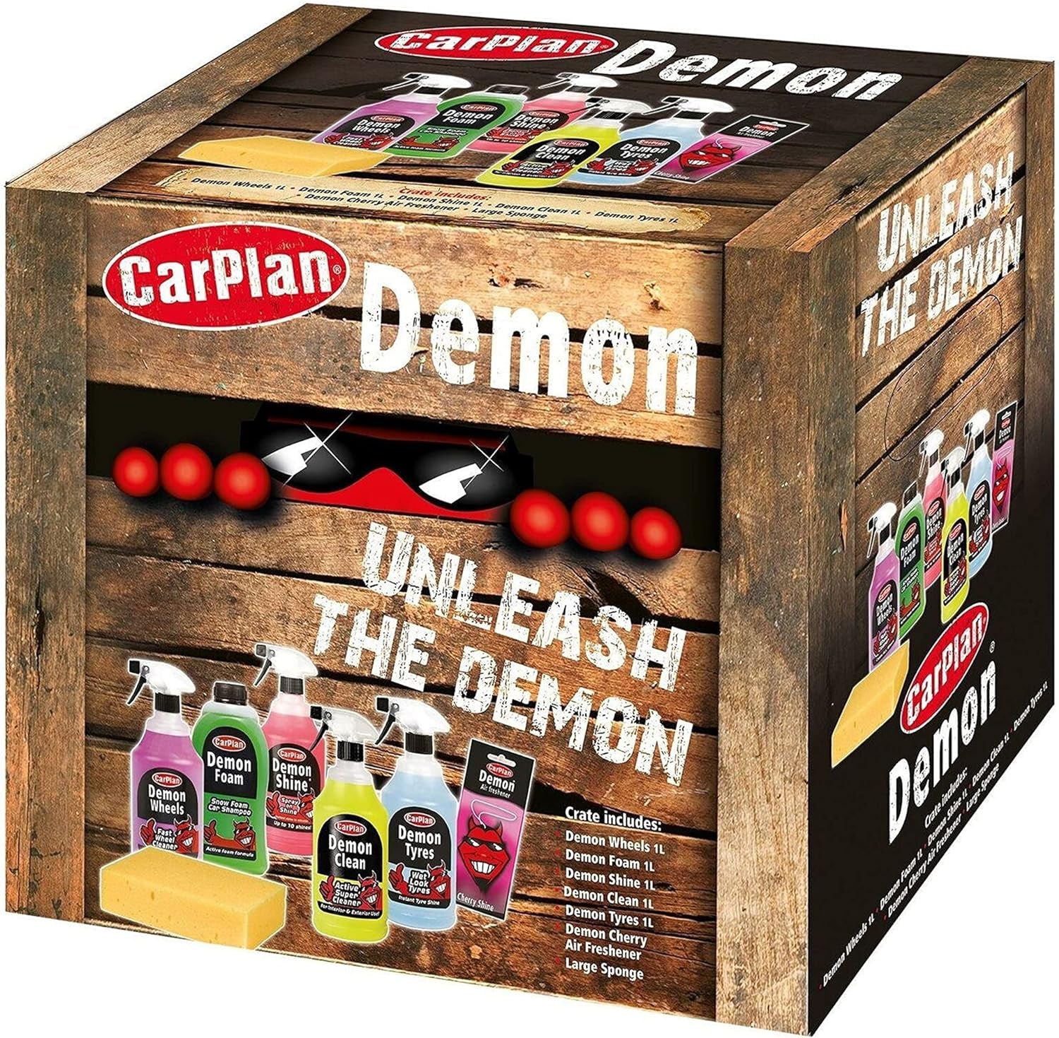 Demon 7 Piece Car Care Gift Pack. Includes Demon Shine, Wheels, Foam, Tyres & More