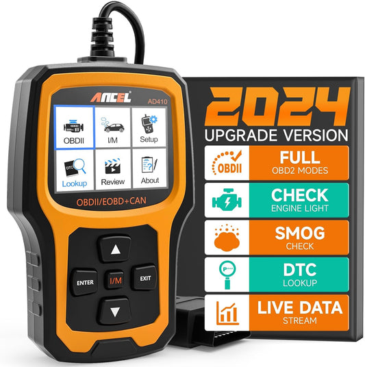 AD410 Enhanced OBD II Vehicle Code Reader Automotive OBD2 Scanner Auto Check Engine Light Scan Tool (Black/Yellow)