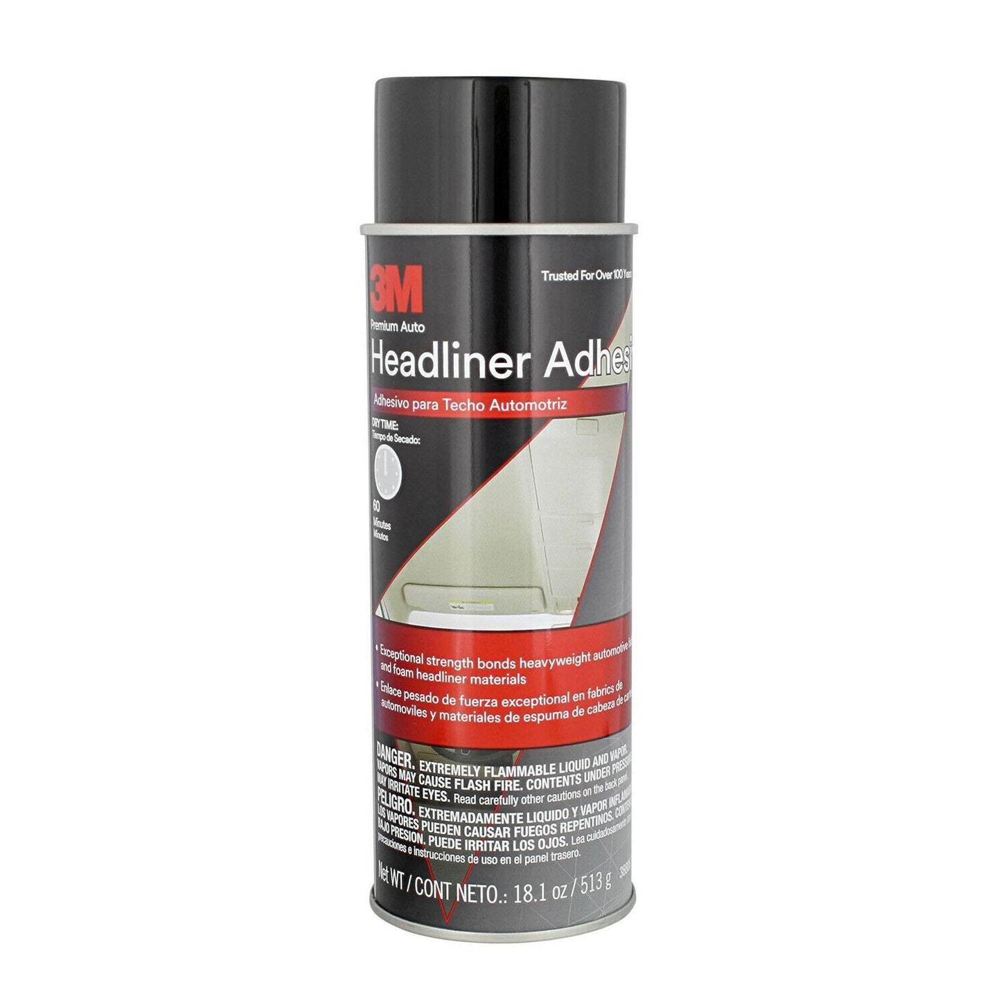 Headliner & Fabric Adhesive, 18.1 Oz., Exceptional Strength Bonds Heavyweight Automotive Fabrics to Metal Surfaces, for Bonding Headlines, Carpet, Foam and Others, Quick & Easy Application (38808)