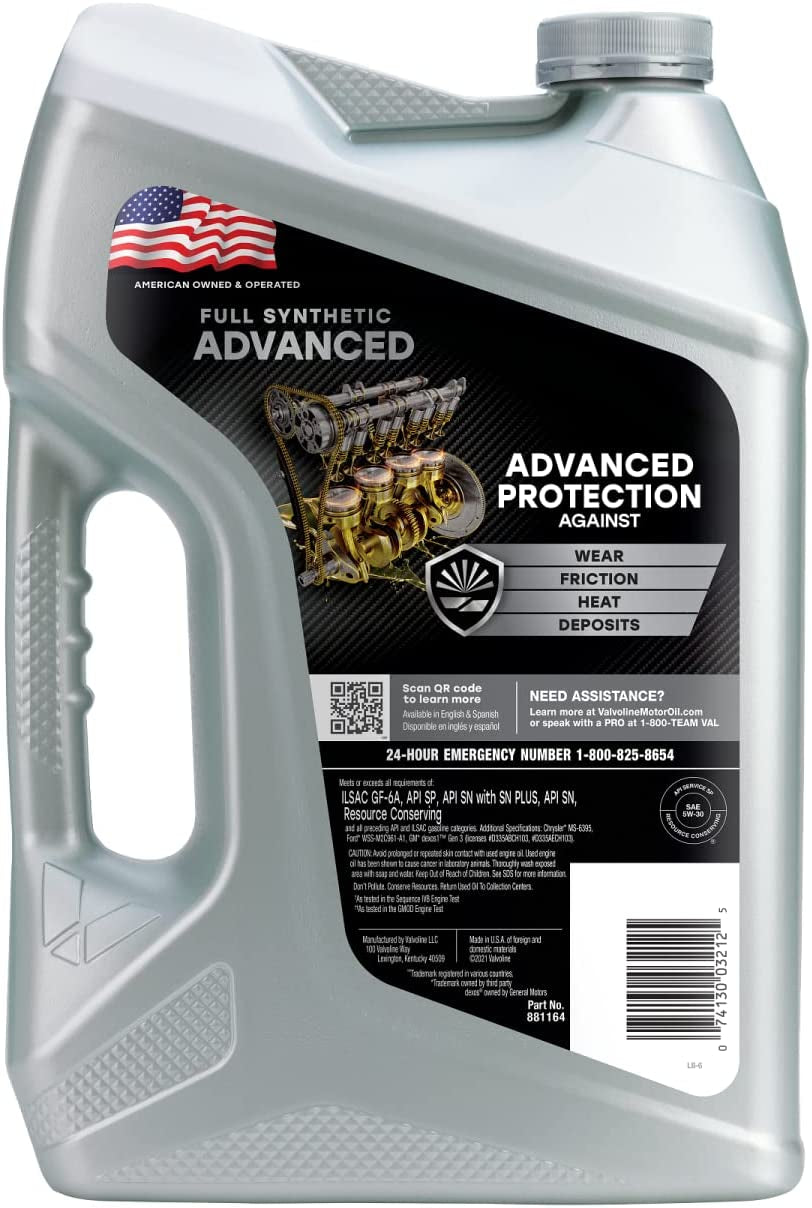 Advanced Full Synthetic SAE 5W-30 Motor Oil 5 QT