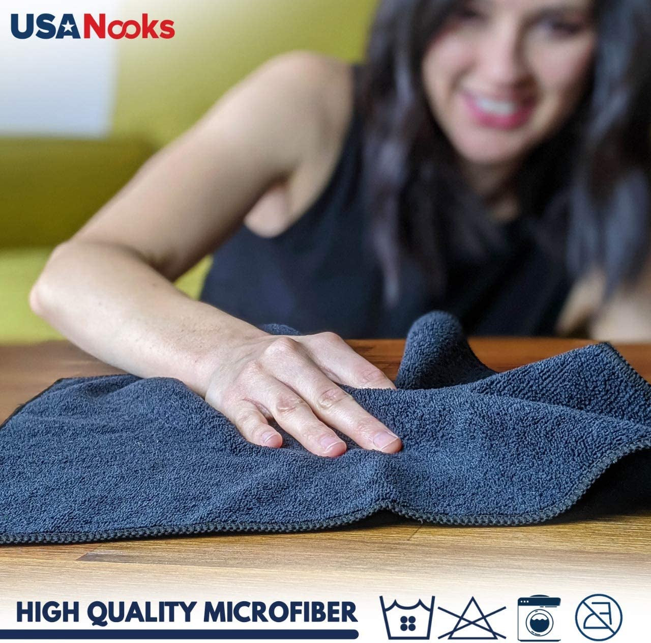 Microfiber Cleaning Cloth Grey - 12 Packs 12.6"X12.6" - High Performance - 1200 Washes, Ultra Absorbent Towels Weave Grime & Liquid for Streak-Free Mirror Shine - Car Washing Cloth