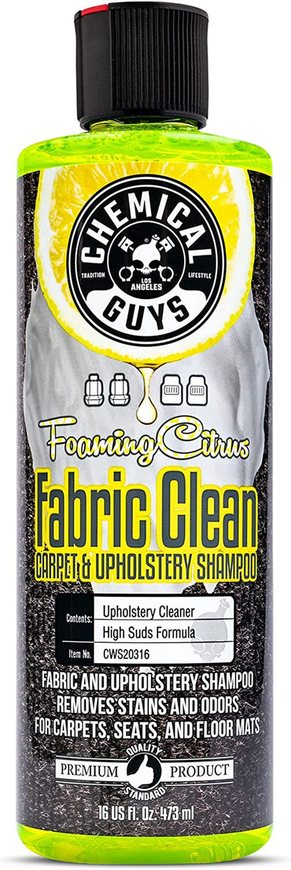 CWS20316 Foaming Citrus Fabric Clean Carpet & Upholstery Cleaner (Car Carpets, Seats & Floor Mats), Safe for Cars, Home, Office, & More, 16 Fl Oz, Citrus Scent