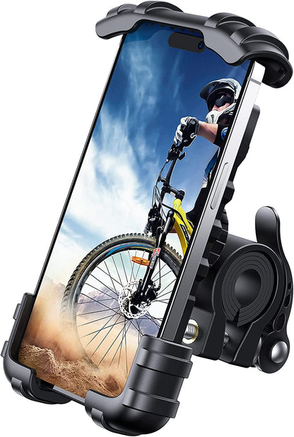 Bike Phone Holder, Motorcycle Phone Mount - Motorcycle Handlebar Cell Phone Clamp, Scooter Phone Clip for Iphone 15 Pro Max/Plus, 14 Pro Max, S9, S10 and More 4.7" to 6.8" Smartphones