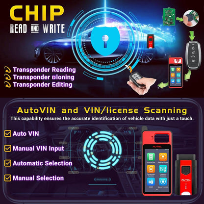 Maxiim KM100 Key Fob Programming Tool, Lifetime Free Updates, Lite of IM508 S IM608 PRO, 60S Key Generation, OBD IMMO Learning on 99% Cars, Built-In APB112, 2PCS Ikeys