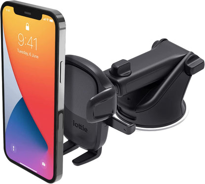 Easy One Touch 5 Dashboard & Windshield Universal Car Mount Phone Holder Desk Stand with Suction Cup Base and Telescopic Arm for Iphone, Samsung, Google, Huawei, Nokia, Other Smartphones