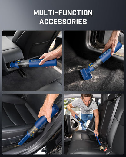 Slim V8 Mate Cordless Car Vacuum, 12Kpa/30Aw, 1.2LBS Ultra-Lightweight, 2H Fast Charge, 30 Mins Runtime, Robustclean™ Portable Mini Vacuum for Car Home Cleaning, Blue