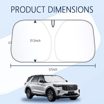 240T Thickened Automotive Glass Sunshade and Comes with Storage Bag,Keep Car Interior Cool,Universal Windshield Sun Shade Fit for Cars,Trucks,Suvs (L(57.08 * 31.5 Inch))