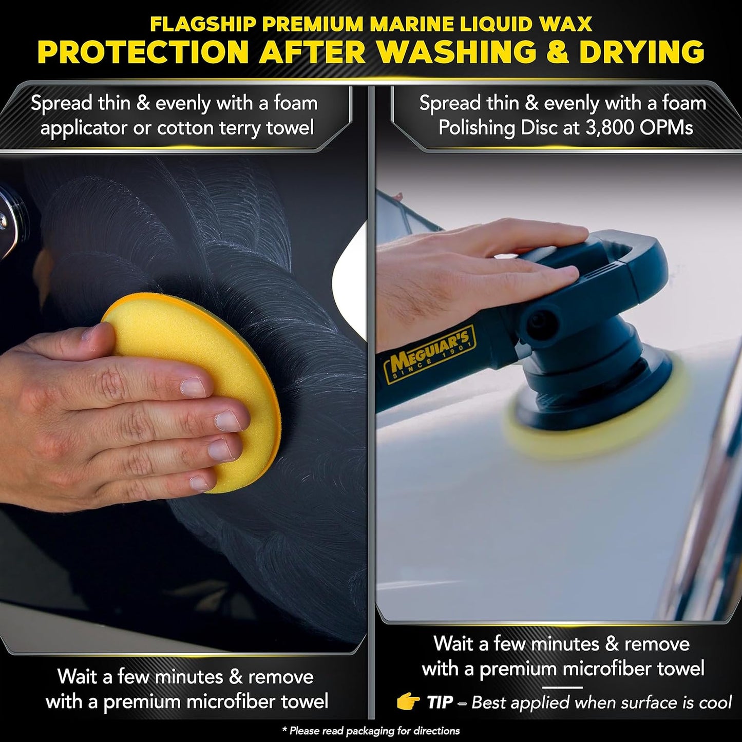 Meguiar’S Boat/Rv Starter Kit - Detailing for Pro RV and Boat Detailing - Wash Acts as a Gelcoat Cleaner, Synthetic Wax for Long-Lasting Protection with UV Protection - Includes Detailing Accessories