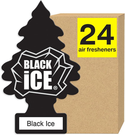 Air Fresheners Car Air Freshener. Hanging Tree Provides Long Lasting Scent for Auto or Home. Black Ice, 24 Air Fresheners