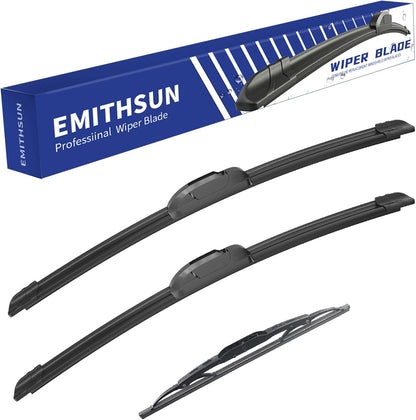 Windshield Wiper Blades with Rear Wiper Blades Set Replacement for Jeep Liberty 2002-2007,That Meet OEM Quality Easy DIY Install 19"+19"+11"(Set of 3)