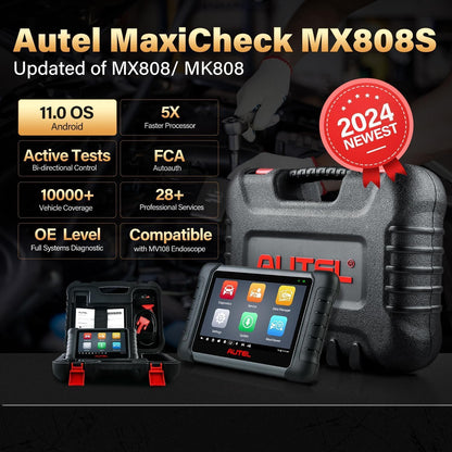 Maxicheck MX808S Bidirectional Scanner, 2024 11OS US Ver. of Maxicom MK808S/ MK808Z, Function as MX900 MK900 MK808Z-BT, 3000+ Active Test, 28+ Service, OE All System Scan Tool, FCA Autoauth