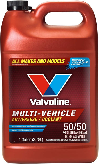 Multi-Vehicle 50/50 Prediluted Ready-To-Use Antifreeze/Coolant 1 GA, Light Yellow/Green.