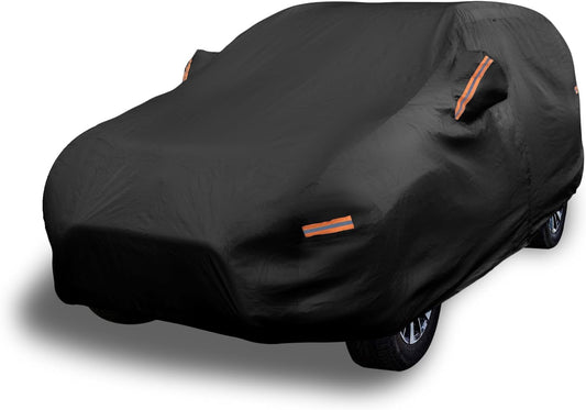 10-Layer SUV Car Cover Waterproof All Weather. See Vehicle Size-Chart for Accurate Fit. Outdoor Full Exterior Covers for Automobiles Heavy Duty Jeep Rav4 CRV. Black, Size S1 (See Size Chart)