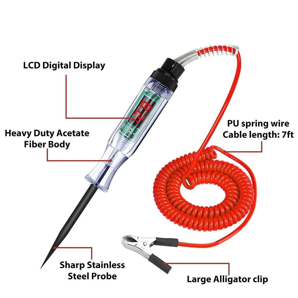 Digital Electric Voltage Circuit Tester Automotive Test Light Car Truck 6-24V US